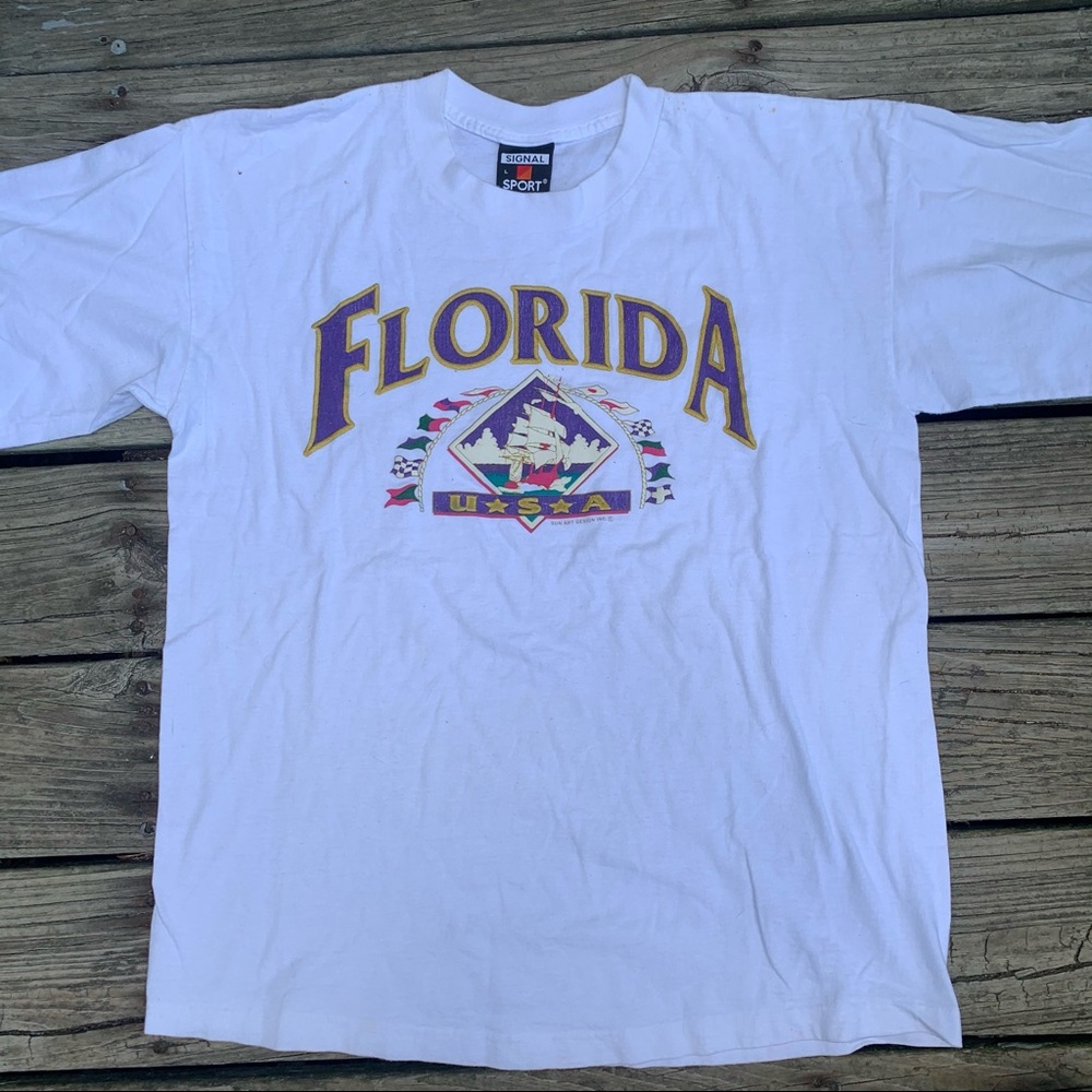 Vintage Florida Sun Art Single Stitch Tshirt